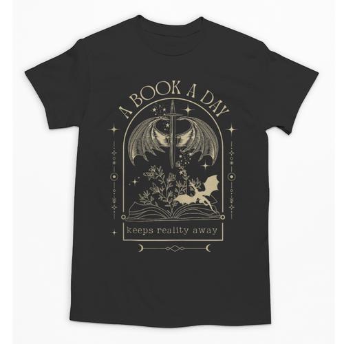 Vintage A Book a Day Keeps Reality Away Spicy Book Readers Unisex T-Shirt - Bookorys
