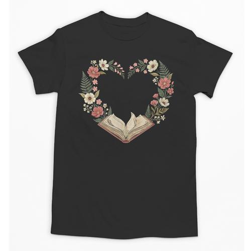 Vintage Book Lover Valentine Heart Unisex T-Shirt - Bookorys CA