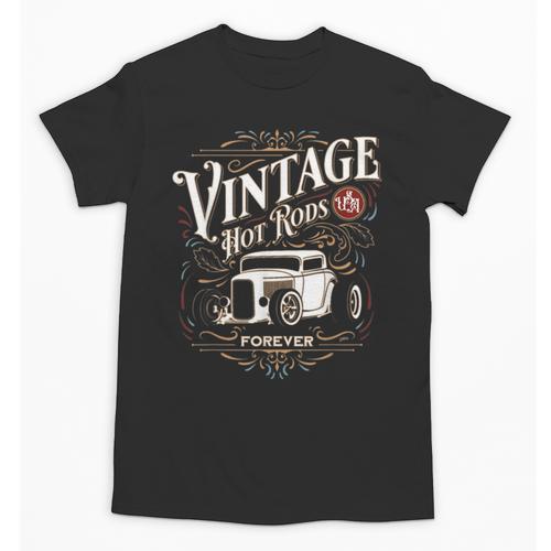 Vintage Hot Rods USA Forever Classic Car Nostalgia Unisex T-Shirt - Figerry