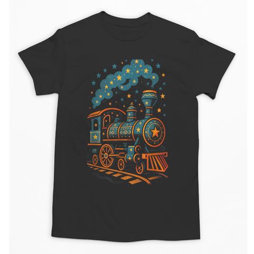 Vintage Locomotive Nostalgia Railroad Stars Unisex T-Shirt - Figerry