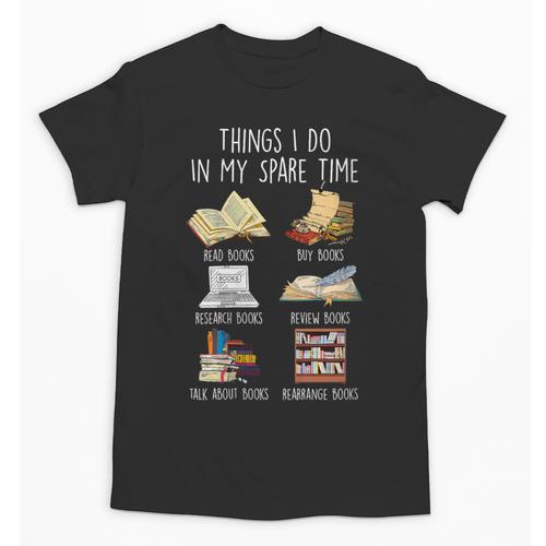 Vintage Retro Things I Do In My Spare Time Books Unisex T-Shirt - Bookorys DE