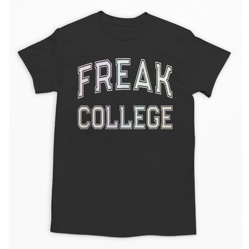 Vintage Sarcastic FREAK COLLEGE Introvert Anti Social Unisex T-Shirt - Raresse