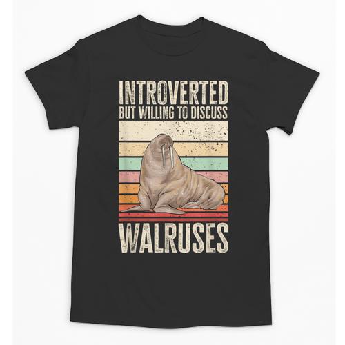 Walrus Lover Introvert Walrus Unisex T-Shirt - Raresse