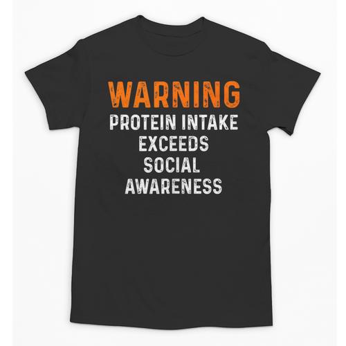 Warning Protein Intake Exceeds Social Awareness Introvert Unisex T-Shirt - Raresse