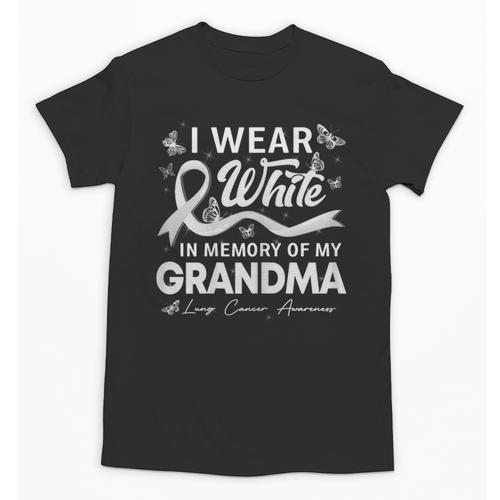 I Wear In Memory Of My Grandma Lung Cancer Unisex T-Shirt - Easessy
