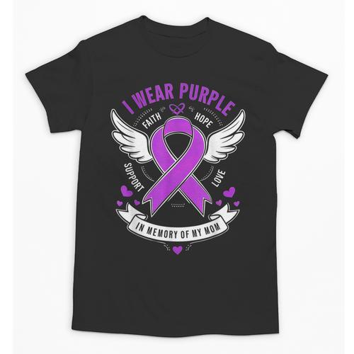 I Wear Purple In Memory Of My Mom Alzheimers Awarenesss Unisex T-Shirt - Easessy
