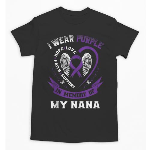 Wear Purple In Memory Of My Nana Pancreatic Cancer Awareness Unisex T-Shirt - Easessy