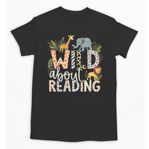 Wild About Reading Animals And Book Lovers Unisex T-Shirt - Bookorys DE