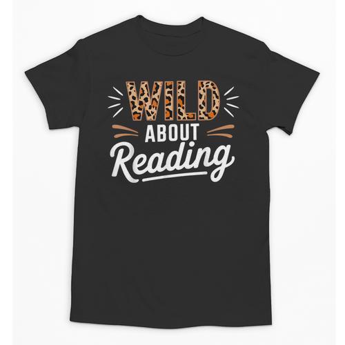 Wild About Reading Books Reader Lover Bookworm Leopard Print Unisex T-Shirt - Bookorys DE