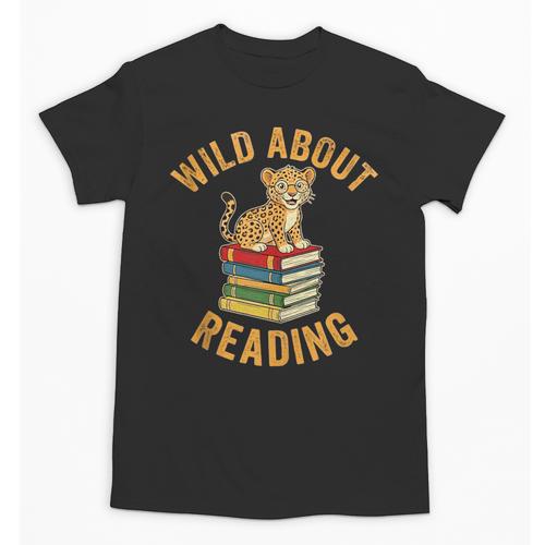 Wild About Reading Cute Leopard Teacher Kids Book Lover Unisex T-Shirt - Bookorys DE