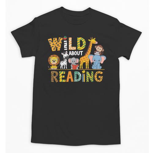 Wild About Reading Kid Love Wild Animal Books Back To School Unisex T-Shirt - Bookorys