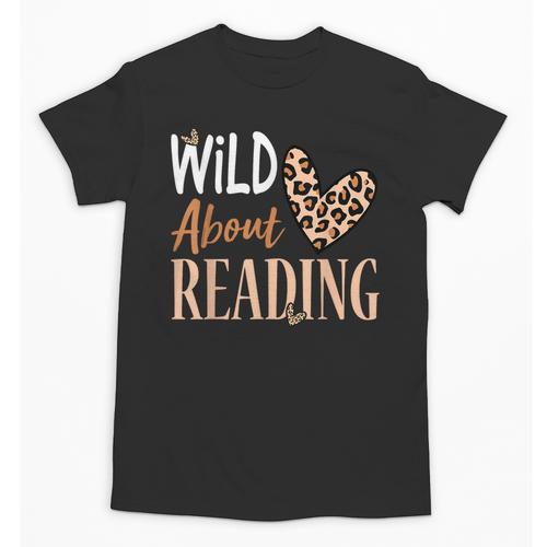 Wild About Reading Teacher Books Reader Lovers Leopard Zebra Unisex T-Shirt - Bookorys DE