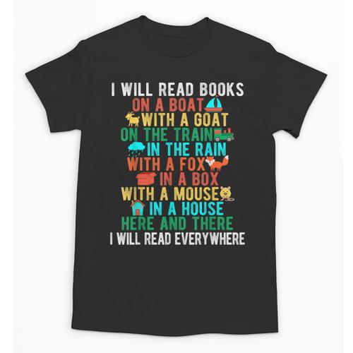 I Will Read Book On Boat Words For Kids Unisex T-Shirt - Bookorys CA