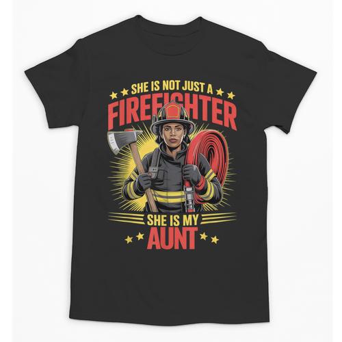 Woman Firefighter Aunt TiTi Auntie Black Graduation Unisex T-Shirt - Best Gift Smart