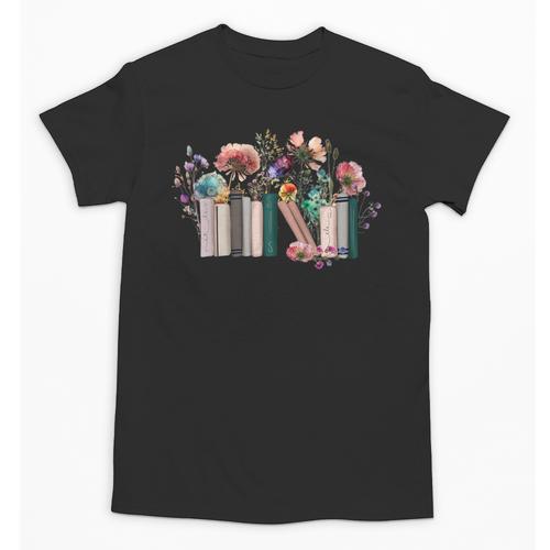 Women Book Lover Shirt Wildflowers Cottagecore Flowers Book Unisex T-Shirt - Bookorys DE
