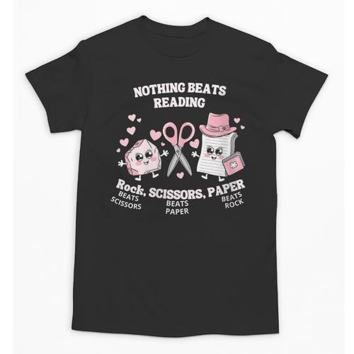 Women's Nothing Beats Reading Book Lover Statement Unisex T-Shirt - Bookorys