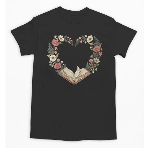 Women's Vintage Book Lover Valentine Heart Unisex T-Shirt - Bookorys CA