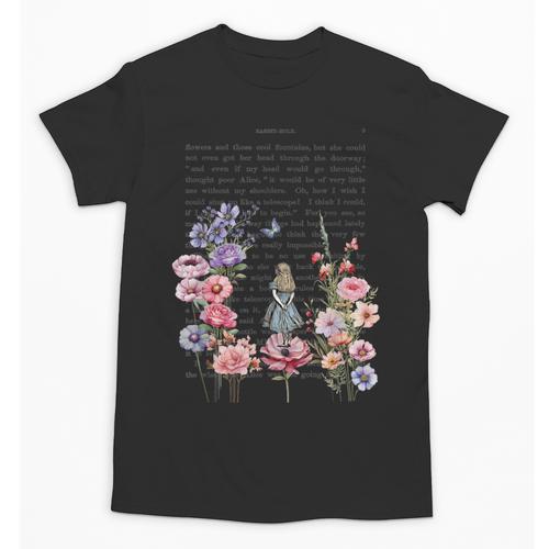 Wonderland Garden & Vintage Textbook Unisex T-Shirt - Bookorys DE