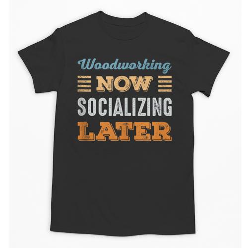 Woodworking Now Minimal Socializing Introvert Vintage Unisex T-Shirt - Raresse