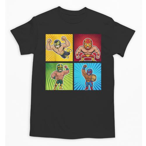 Wrestling Comic Book Wrestler Mexican Lucha Libre Mask Unisex T-Shirt - Bookorys