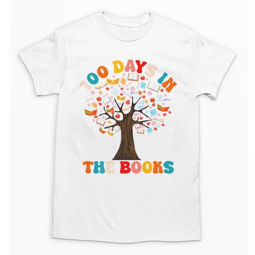 100 Days In The Books Reading Teacher 100th Day Of School Premium Unisex T-Shirt - Bookorys