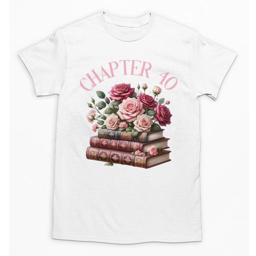 40th Birthday Chapter 40 Birthday Shirt Women Book Lover Unisex T-Shirt - Bookorys DE