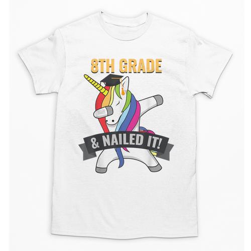 8TH GRADE NAILED IT UNICORN DABBING GRADUATION T-SHIRT Unisex T-Shirt - Best Gift Smart