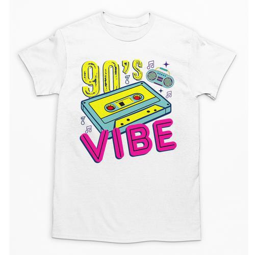 90's Vibe Retro Style Cassette Tape Nostalgia 1990s Party Premium Tri-Blend Unisex T-Shirt - Figerry