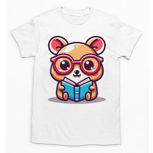 Adorable Book Lover Quokka With Reading Glasses Cute Unisex T-Shirt - Bookorys