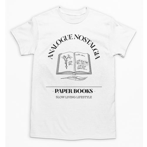 Analogue Nostalgia Paper Books Book Graphic Unisex T-Shirt - Figerry