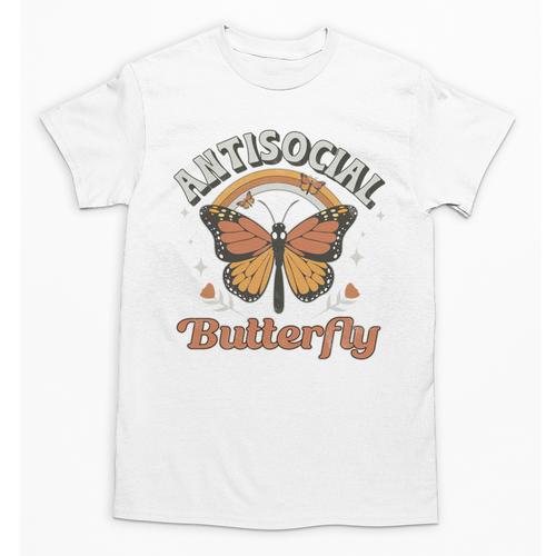 Antisocial Butterfly Tee For Introvert Men Women Girls Unisex T-Shirt - Raresse