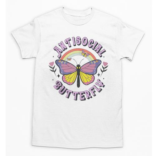 Antisocial Butterfly Tees For Introvert Men Women Girls Unisex T-Shirt - Raresse