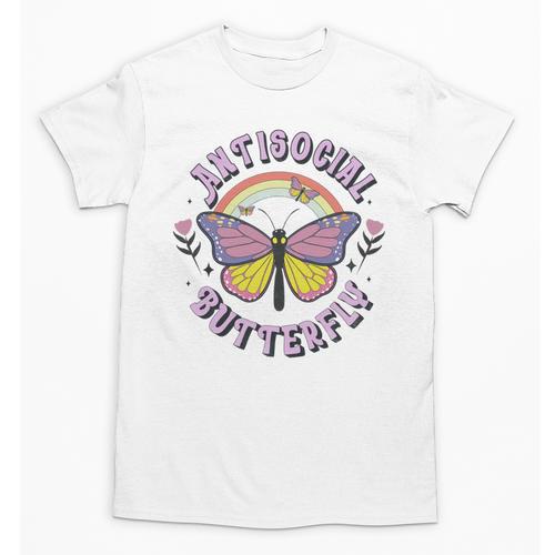 Antisocial Butterfly Tees For Introvert Men Women Girls Unisex T-Shirt - Raresse