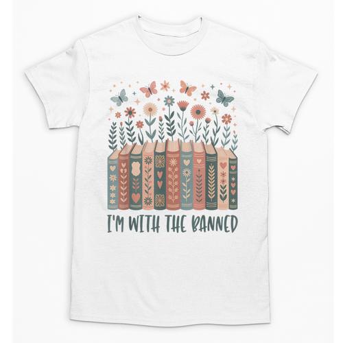 Im With The Banned Book Readers Librarian Read Banned Books Unisex T-Shirt - Bookorys
