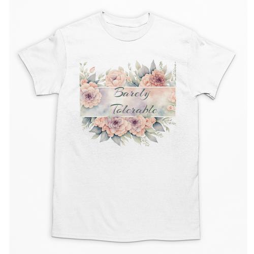 Barely Tolerable Book Floral Bookworm Lover Bookish Premium Unisex T-Shirt - Bookorys