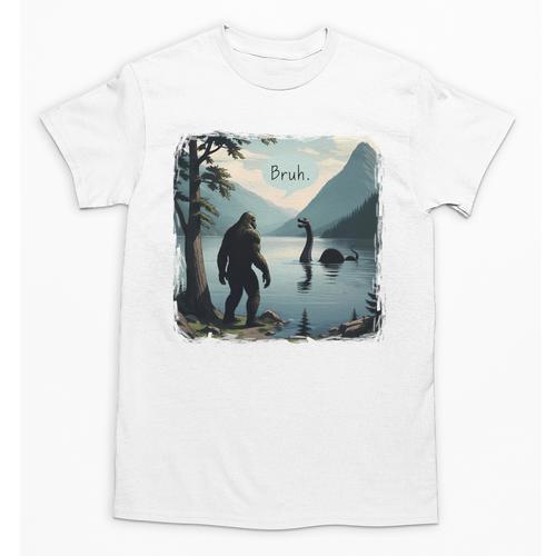 Bigfoot Sasquatch & Loch Ness Monster Introvert Bruh Unisex T-Shirt - Raresse