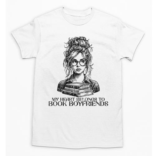 Book Lover Bent Over a Book Unisex T-Shirt - Bookorys