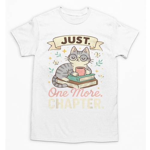 Book Lover Cute Cat Coffee Just 1 More Chapter Cozy Reading Unisex T-Shirt - Bookorys CA