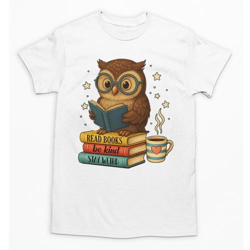 Book Lover Owl Reading Bookish Library Read Books Be Kind Unisex T-Shirt - Bookorys AU