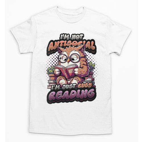 Book Lover Owl Reading Books Introvert Bookworm Unisex T-Shirt - Raresse