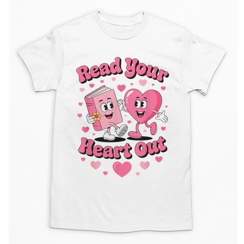 Book Lover Read Your Heart Out Teacher Kids Valentines Unisex T-Shirt - Bookorys