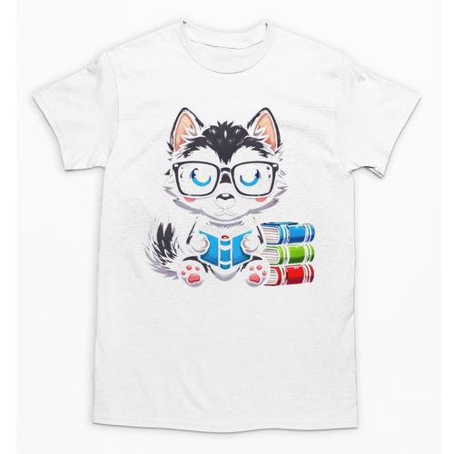 Book Lover Reading Husky Dog Unisex T-Shirt - Bookorys UK