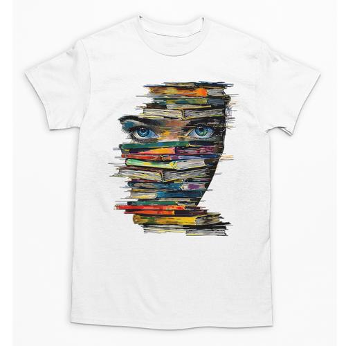 Book Women Graphic Art Colorful Eyes Unisex T-Shirt - Bookorys DE