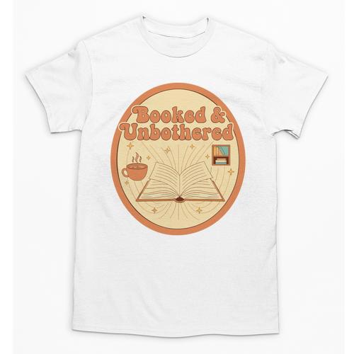 Booked & Unbothered Book Lover Tee Unisex T-Shirt - Bookorys AU