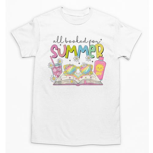 All Booked For Summer Reading Beach Floral Bookish Book Girl Unisex T-Shirt - Bookorys CA