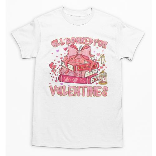 All Booked For Valentines Book Lovers Teacher Kid Valentines Unisex T-Shirt - Bookorys