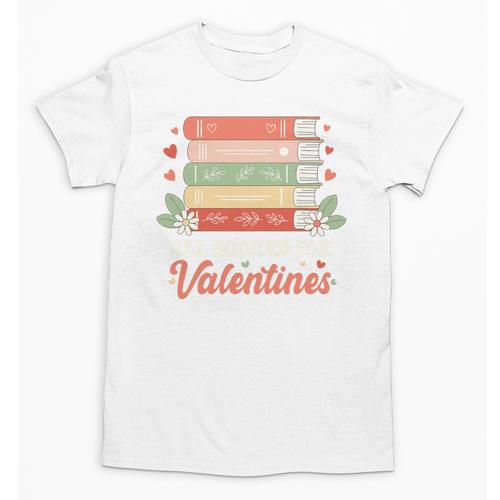 All Booked For Valentines Retro Book Lover Teacher Bookworm Premium Tri-Blend Unisex T-Shirt - Bookorys CA