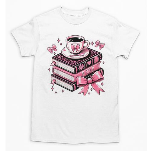All Booked For Valentine's Teacher Coquette Bow Coffee Book Unisex T-Shirt - Bookorys