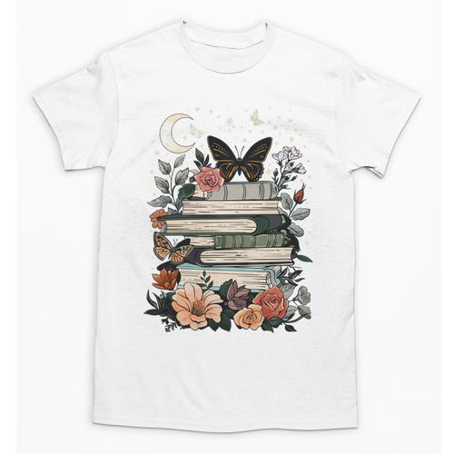 Bookish Cottagecore Aesthetic Celestial Reader Book Lover Unisex T-Shirt - Bookorys CA