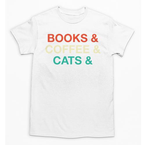 Books Coffee Cats Social Justice Unisex T-Shirt - Bookorys AU